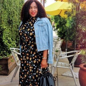 Who What Wear High Neck Floral Midi Dress Size XXL